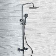  Black Thermostatic shower Round